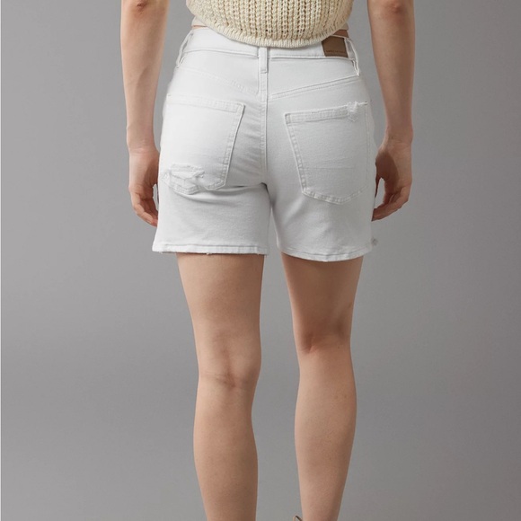 High Waist Baggy White Jean Shorts - Picture 5 of 6